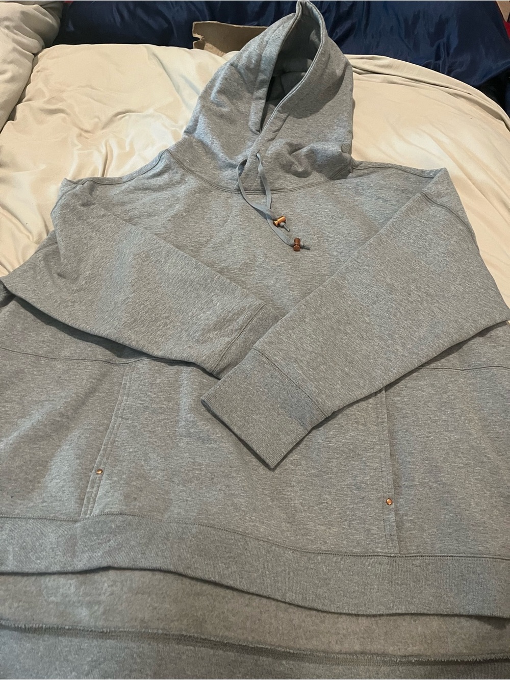 GAP Light Gray Crewneck Hoodie with Drawstring Detail NWT